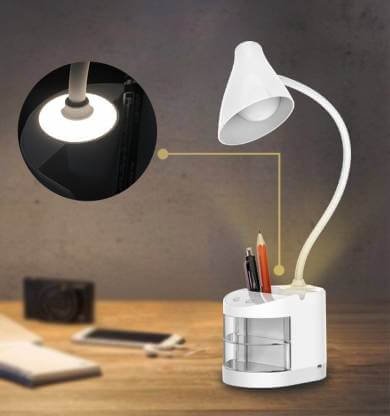 AZACUS Top & Best Selling Student's Choice Chargeable Desk Lamp With Organiser, Phone Holder, Night Light, Pin Stand Table Lamp for Dorm Room Study Desk, 2200mAh Rechargeable Battery Operated